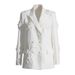 Women's Clothing new Korean style suit collar long sleeved jacket + temperament commuting flared pants heavy duty three dimensional flower suit_desvips.com
