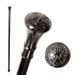 Antique Silver Crown Sword Round Handle Walking Cane - Detachable Vintage Walking Stick Cosplay Prop For Men And Women_desvips.com