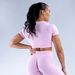 DFYNEIgnite Women's Running Yoga Sports Bra Quick Drying Breathable Vest Style Fitness Short Sleeve Gym Top_desvips.com