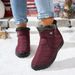 Women's Waterproof Winter Boots With Anti-Slip Sole, Thick Warm Fleece Lining, Side Zipper, Extended Sizes Up To 44, Multiple Colors_desvips.com