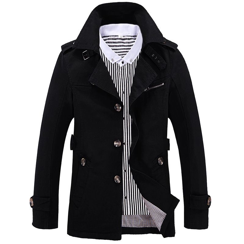 Men's Clothing Men's Casual Windbreaker Mid-length Men's Coat_desvips.com