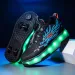 New Style Roller Free Shipping New Small Four-Wheel Sports Skates Boys' Light-Up Shoes Flying_desvips.com