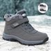 Women's Winter Snow Boots With Fleece Lining, Wide Toe, Waterproof & Anti-Slip Walking Shoes With Hook-and-Loop Closure_desvips.com