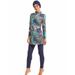 Muslim Swimwear Women's Conservative Swimsuit Leaf Print Women's Beach Swimsuit_desvips.com