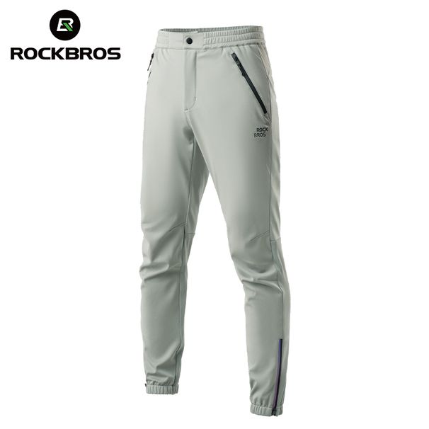 ROCKBROS Cycling Autumn Winter Casual Windproof Fleece-lined Long Riding Fitness Trousers Outdoor Warmth Pants_desvips.com