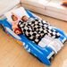 Baby Inflatable Flocking Mattress Racing Inflatable Bed Simulation Portable Thick Mattress Double Children's Bed_desvips.com