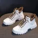 High Top Thick Sole Leather Board For Comfort Breathability Plush Insulation Fashion Versatile Casual Sports Shoes_desvips.com