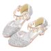 Girls shoes Children glitter performance high heels gold powder silver four seasons children princess glass shoes_desvips.com