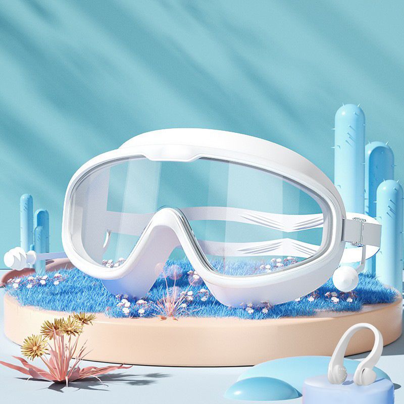 Adult Swimming Goggles And Swimming Caps High Definition Waterproof And Anti Fog Electroplating Swimming Goggles And Swimming Caps Nose Clip Set_desvips.com