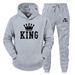 Autumn Winter Fleece Sports Couple Men's And Women's Sweatshirt Suit_desvips.com