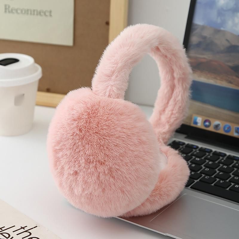 Korean Style Foldable Muffs Women, Autumn Winter Cute Rabbit Fur Warm Ear Covers For Men And Women_desvips.com