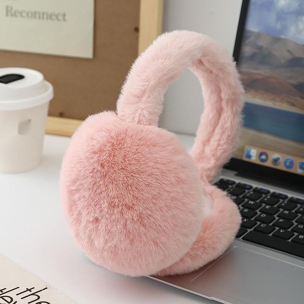 Korean Style Foldable Muffs Women, Autumn Winter Cute Rabbit Fur Warm Ear Covers For Men And Women_desvips.com