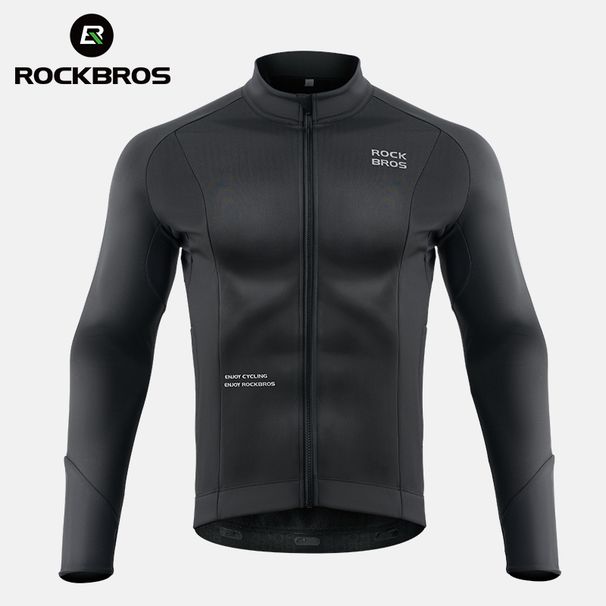 ROCKBROS Bicycle Jersey Fall/Winter Fleece Thermal Long Sleeve Cycling Clothing Warmer Windproof Sportswear_desvips.com