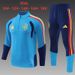 Childrens 2627 Spanish Lake Blue Ribbon Style Children Football Sportswear Long Sleeved Half Zip Soccer Suit Set Kids Football Jersey Kit_desvips.com