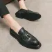 Loafers Soft Pointed Toe Animal Print Mens Leather Shoes Height Increasing Male Casual Shoe With Tassels Moccasin In_desvips.com