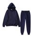 Fleece Zipper Shirt Men's Cardigan Hooded Loose Sweatshirt Sweatpants Solid Color Full Set Sportswear_desvips.com
