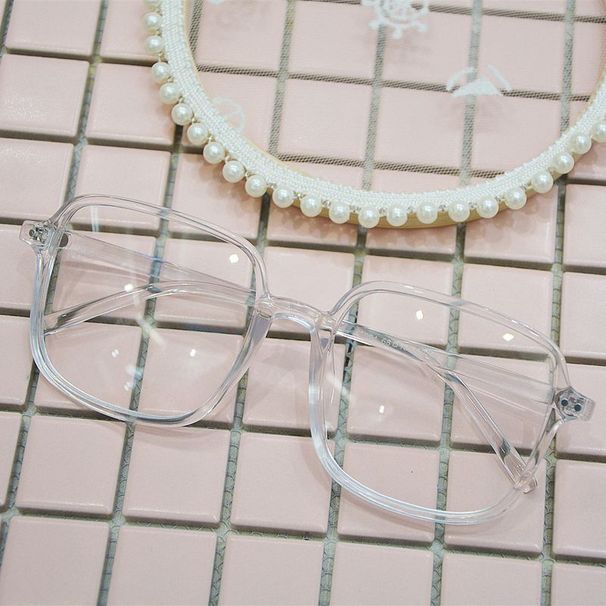 New Large Box Minimalist Flat Lens Ins Internet Famous Glasses_desvips.com