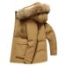 Men's Thick Down Jacket With Detachable Raccoon Fur Hood - 90% White Duck Down, Windproof & Warm Coat For Business Casual Wear_desvips.com