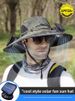 Solar Powered Fan For Men, Summer Wide Brim UV Protection Fisherman Hat, Hiking Fishing Sun Hat_desvips.com