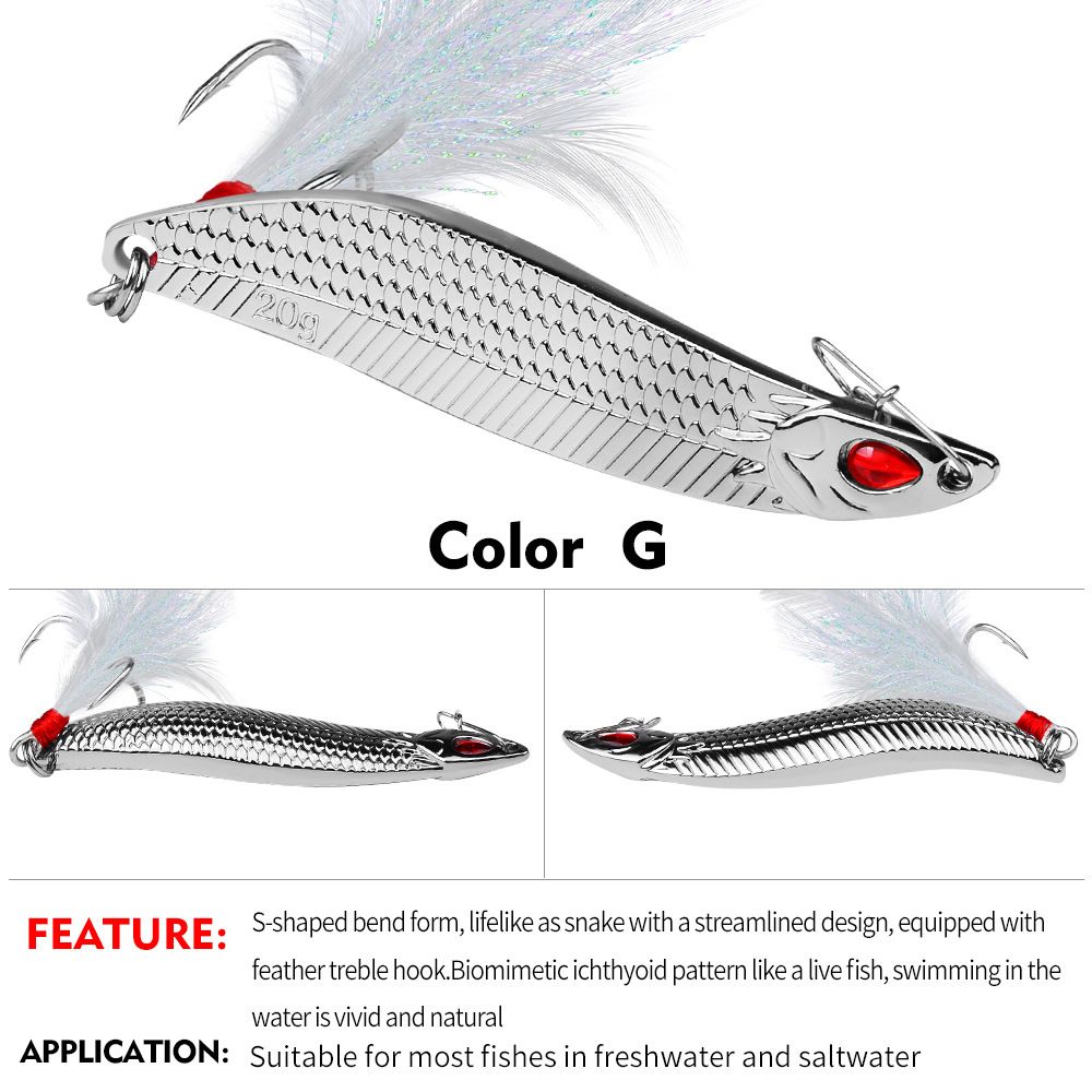 Long Casting Floating Iron Plate S Spoon Shape Leech Sequin Blood Groove Feather Hook Metal Bait For Topmouth_desvips.com