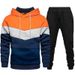 New Men's Sports Fashion Casual Winter Stitching Hooded Sweatshirt And Trousers Suit_desvips.com
