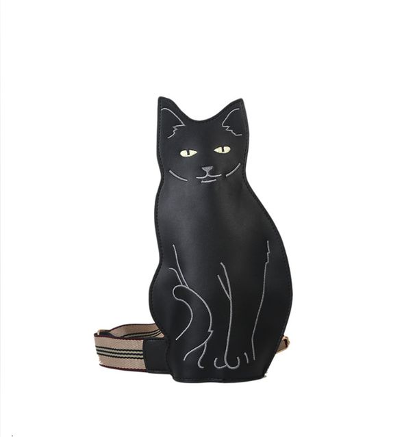Daily Collocation Cat Cute Women's Chest Version Ins Style Simple Printed Single Shoulder Crossbody Bag_desvips.com