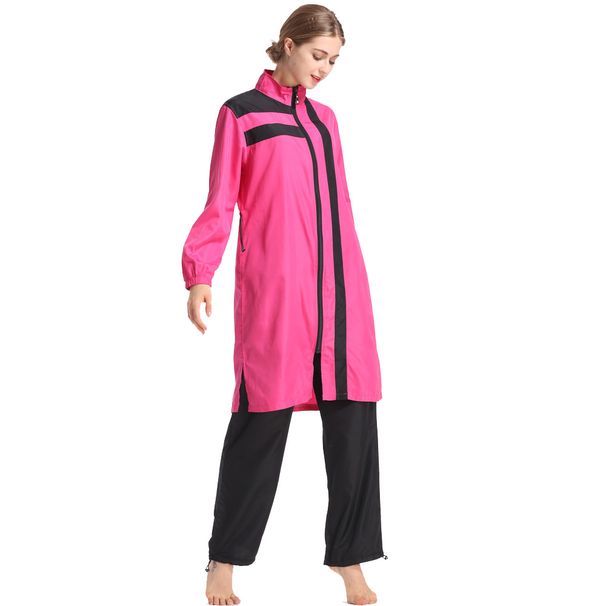 Muslim Swimwear M-4xl Muslim Swimsuit Conservative Three-piece Sportswear Swimming Suit S001_desvips.com