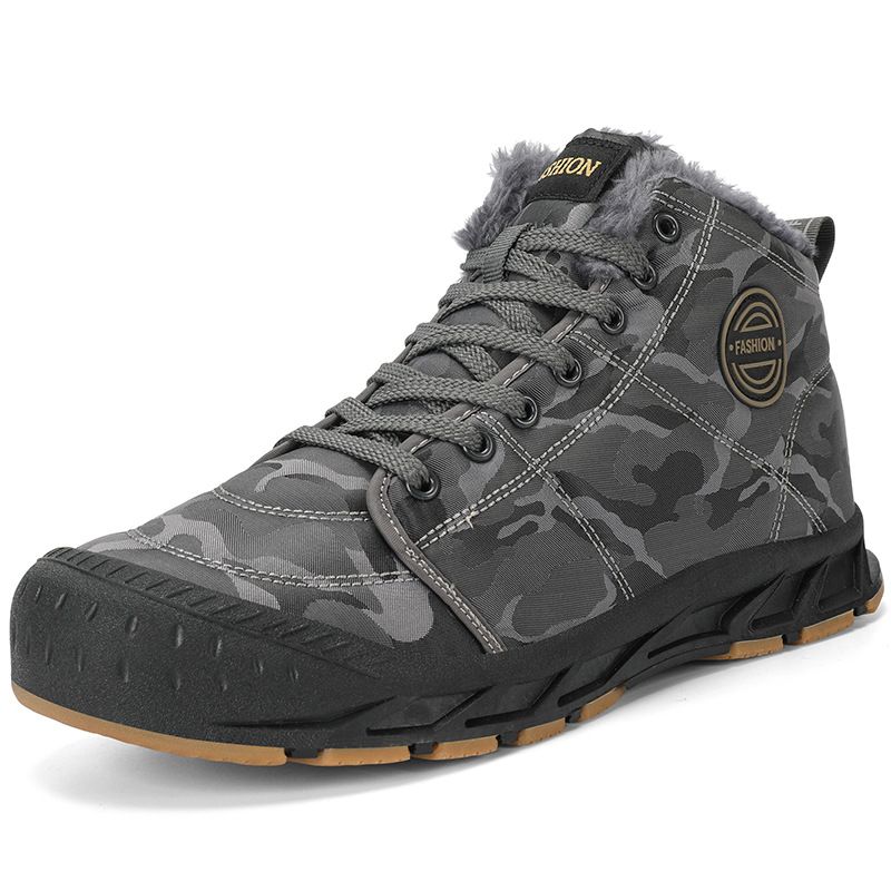 Men's Waterproof Snow Boots Winter Outdoor High-Top Insulated Shoes Non-Slip Warm Fleece Lined Camouflage Hiking Shoes For Men_desvips.com