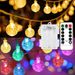 Mocalido 40ft Globe String Lights With 80 LEDs, Battery Operated, Remote Control, Warm White And Multicolor, Waterproof For Outdoor And Indoor Use, Ca_desvips.com