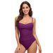 2024 New Swimwear Solid Color Backless Triangle Strap One-Piece Women Front Twist Sexy Swimsuit_desvips.com