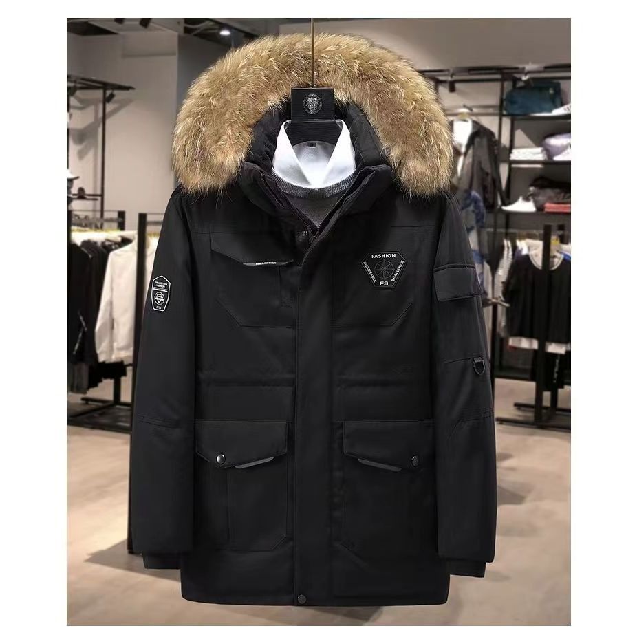 Hiking Clothings Winter Workwear Down Jacket For Men And Women, Thickened Hooded Youth Warm Outdoor Short White Duck Down New Style Down Jacket_desvips.com