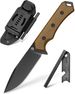 NedFoss BOAR Survival Knife With Fire Starter, 4.1 Inch D2 Steel Full Tang Hunting Knife, Kydex Sheath, Micarta Handle_desvips.com