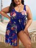 Women's Swimsuit Plus Size Conservative One-piece Swimsuit Floral Print Fashion Swimsuit_desvips.com