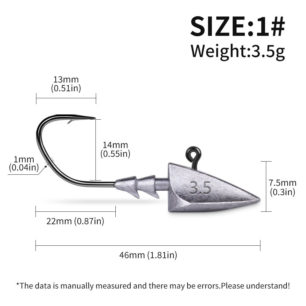 Lead Head Hook Tumbler Reinforced Pointed Lure Lead Head Hook 3.5 10g Soft Worm Hook Barbed Root Hook Upward Hook_desvips.com