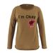Women's Clothing I'M OKAY printed sweatshirt women's loose bat long sleeve top_desvips.com