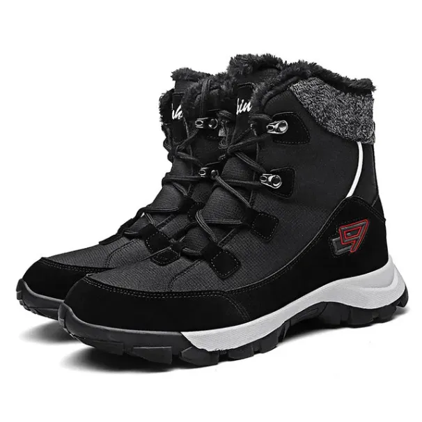 Winter Warm And Velvet Couple High Top Large Anti Slip Outdoor Snow Boots_desvips.com