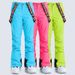 001 Gsousnow For Women Windproof Waterproof Thickened Warm Ski Suit Snowboard Snow Pants With Straps_desvips.com