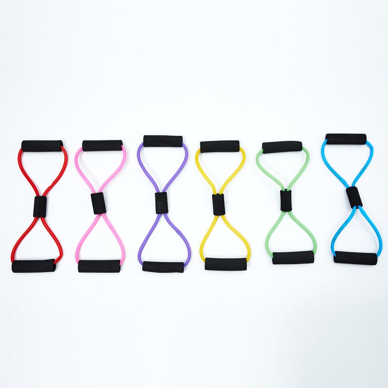 8-Shape Yoga Training Equipment Elastic Tube Chest Expander Resistance Band Women Back Fitness Figure 8 Rope_desvips.com
