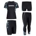 2026 New Adult Men's Two-Piece Swimsuit Set, Tight-Fitting Short-Sleeve Swimwear For Beach Surfing, Wholesale From_desvips.com