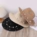 Pearl Wide-brimmed Straw Summer Women, Korean Version, Suitable For Vacation, Travel, Seaside, Beach Hat, Sun Protection_desvips.com