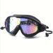 Swimming Goggles Adult HD Waterproof And Anti-fog Electroplating Swimming Goggles Flat Large Frame Swimming Glasses_desvips.com