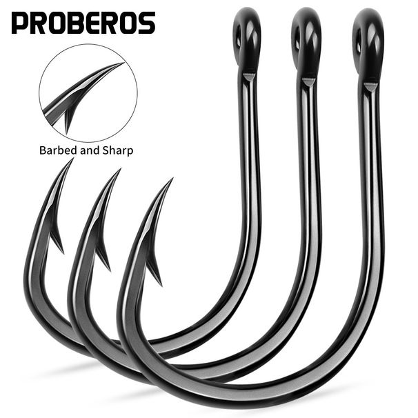 High Carbon Steel Villain Iron Plate With Barbed Rock Sea Fishing Big Fish Grouper Sturgeon Hook 10 Pieces/Bag_desvips.com