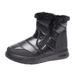 Women's Winter Snow Boots High Top Faux Fur Lined Warm Slip-Resistant Casual Shoes With Side Zipper_desvips.com