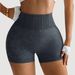 High Waisted Sand Washed Yoga Shorts Hip Lifting Tight Fitting Quick Drying Running Sports Fitness Pants Three Quarter Length_desvips.com