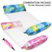 3-Tube Inflatable Floating Mat With Backrest Mesh Foldable Pool Float For Adults Heavy Duty Raft For Lake Beach Swimming Pool_desvips.com
