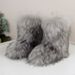 001 001 Cross-Border European And American Snow Boots Flat High-Top Raccoon Fox Fur Winter Warm Mid-Calf Women's Shoes_desvips.com