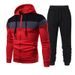 New Men's Sports Fashion Casual Winter Stitching Hooded Sweatshirt And Trousers Suit_desvips.com