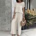 women's clothing spring and summer casual fashion solid color short-sleeved trousers suit_desvips.com