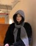 Korean Style Scarf Integrated Thickened Warm Knitted Women Winter Ear Protection Balaclava Wool Hat_desvips.com