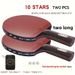 10-Star Carbon Rubber Table Tennis Racket - Professional Grade, Adult Use, Red, Single Pack, Contains 3 Balls_desvips.com